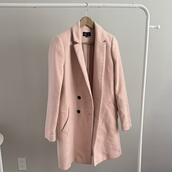 Zara Blush Pink Double-Breasted Pea Coat - Picture 2 of 5